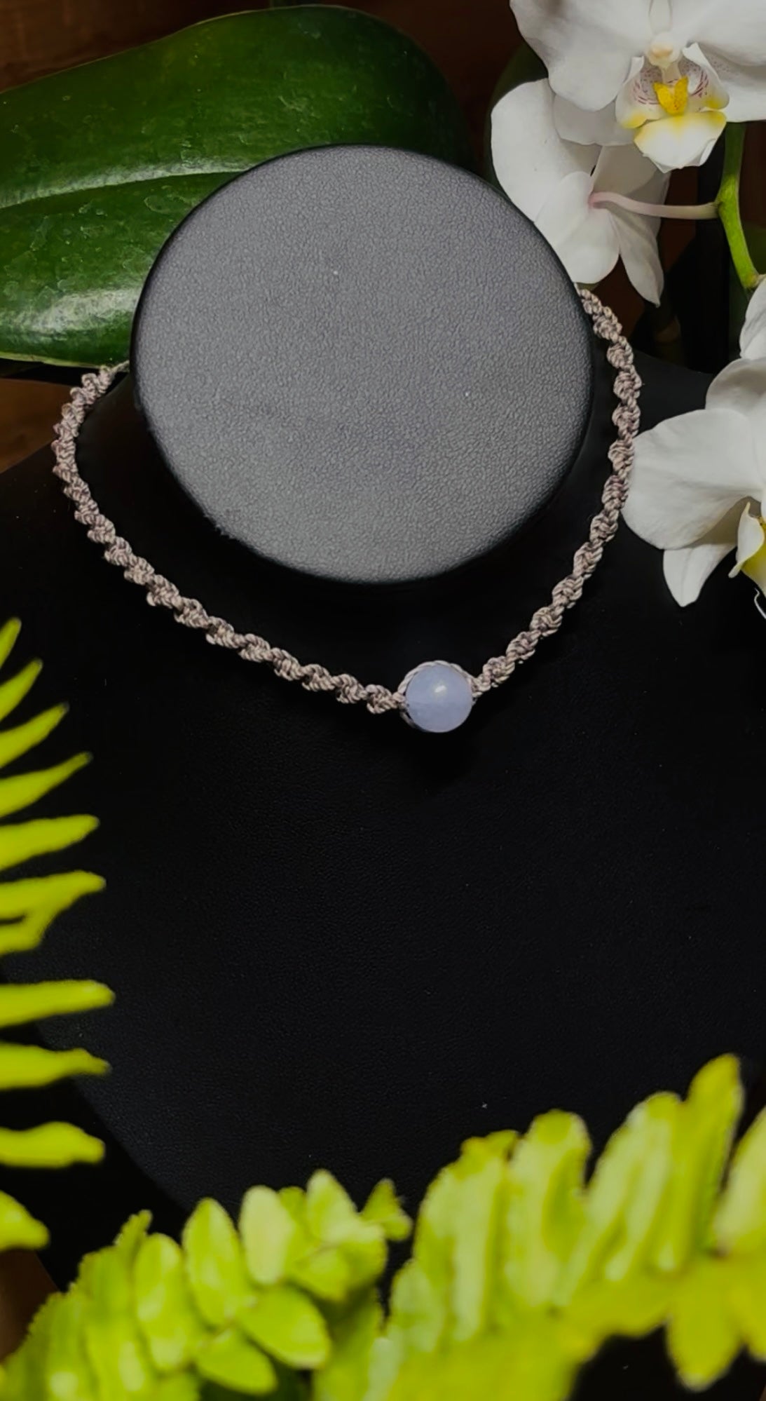 Aquamarine Macrame Necklace