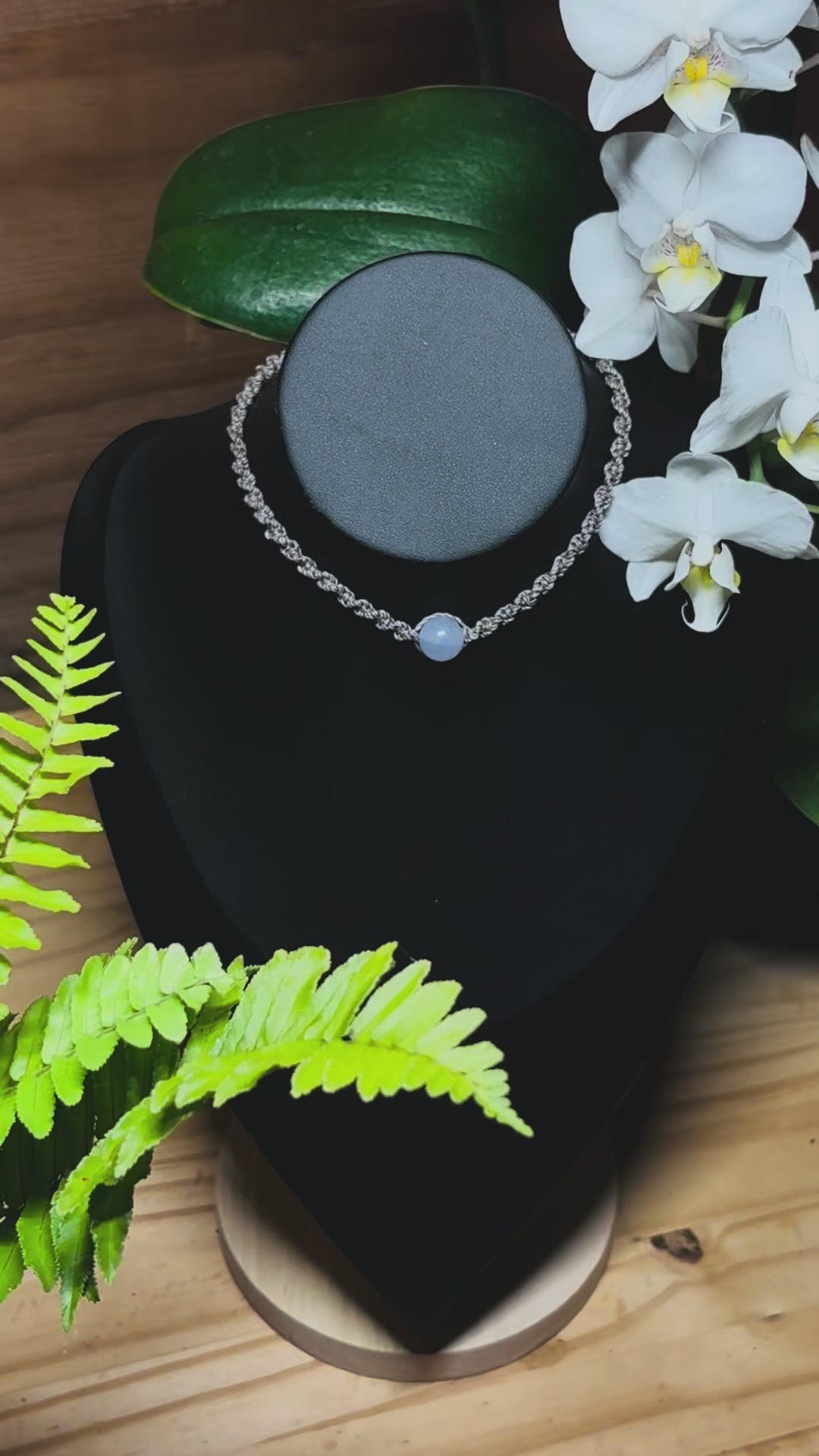 Aquamarine Macrame Necklace